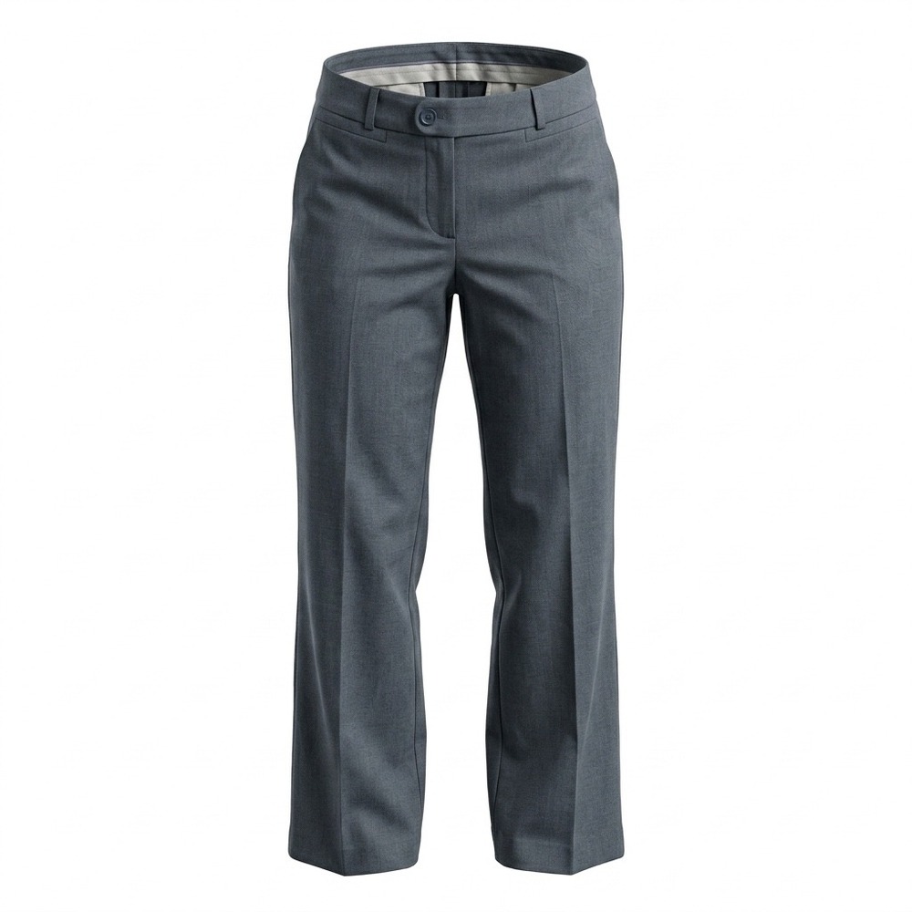 Banana Republic Jackson Fit 12 Grey Cotton Flare Trousers Office Corporate Chic